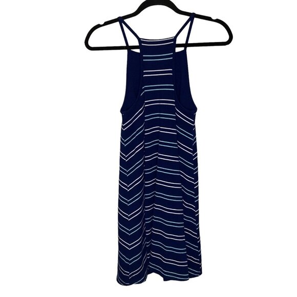 SO Juniors Size Medium Navy Blue Multicolor Tank Swing‎ Dress Stripped Racerback - Picture 7 of 8
